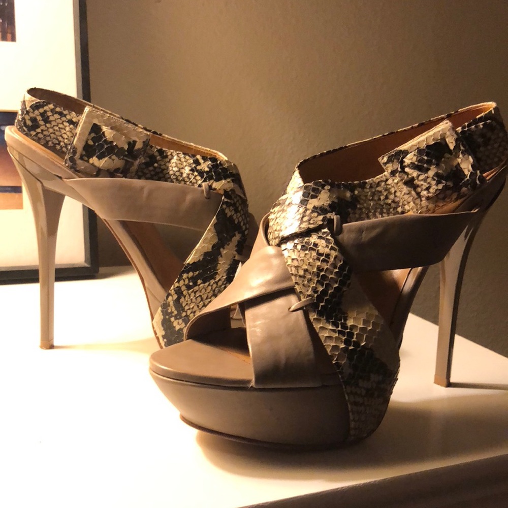 Gorgeous L.A.M.B. Snake Skin Platforms